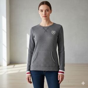 Canadiana Women's Grey Waffle Knit Pullover Size Medium